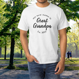 Oproep voor overgrootvader met oprichtingsjaar in  t-shirt