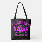 Oproep | Zoals een sport maar Harder Pink Black Tote Bag (Achterkant)