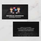 oproepdienst | Mensen op headsets aan het praten Visitekaartje (Voorkant / Achterkant)