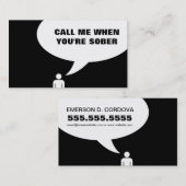 oproepen me wanneer u gematigd bent visitekaartje (Voorkant / Achterkant)