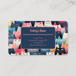  Oproepkaart voor Cattery Cat Pattern Contactkaartje