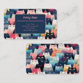  Oproepkaart voor Cattery Cat Pattern Contactkaartje (Voorkant / Achterkant)