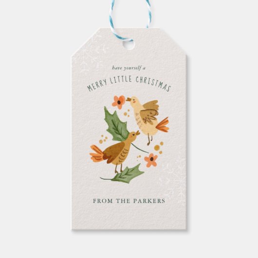 Oproepvogels | 12 dagen kerstvakantie cadeaulabel (Voorkant)