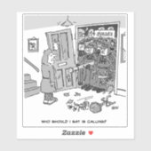 Oproerpolitie valt een woning binnen - Grappige po Sticker (Vel)