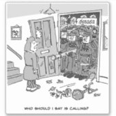 Oproerpolitie valt een woning binnen - Grappige po Sticker (Voorkant)