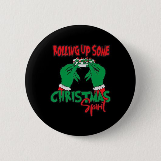 Oprollen van wat kerstsfeer - grappige vakantie ronde button 5,7 cm (Voorkant)