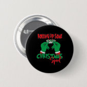 Oprollen van wat kerstsfeer - grappige vakantie ronde button 5,7 cm (Voorkant /achterkant)