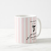 Oprolmoeder mok met roze strik cadeau (Voorkant rechts)
