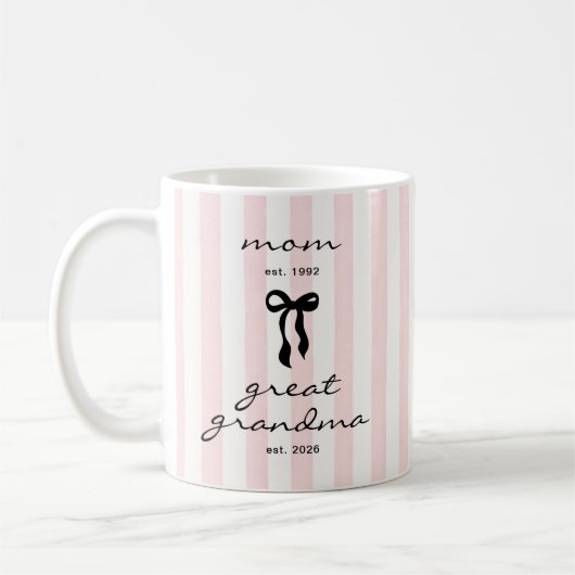 Oprolmoeder mok met roze strik cadeau (Links)
