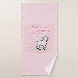 Oprolpoederdoop Roze Meisjeslam Badhanddoek