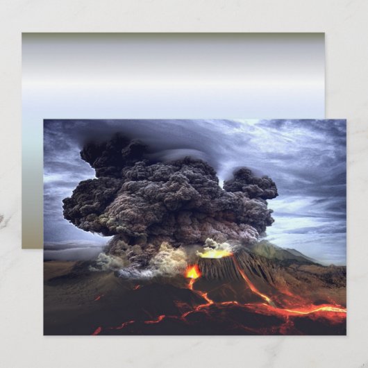 Opruiende vulkaan in de bergen (Voorkant / Achterkant)