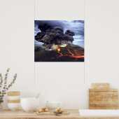 Opruiende vulkaan in de bergen poster (Keuken)