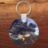 Opruiende vulkaan in de bergen sleutelhanger (Voorkant)