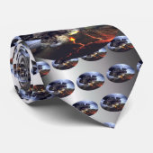 Opruiende vulkaan in de bergen stropdas (Opgerold)