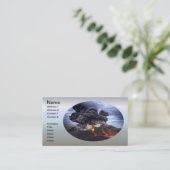 Opruiende vulkaan in de bergen visitekaartje (Staand voorkant)