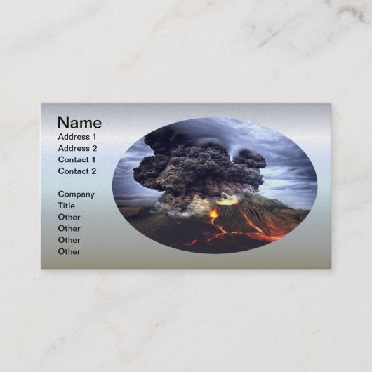 Opruiende vulkaan in de bergen visitekaartje (Voorkant)