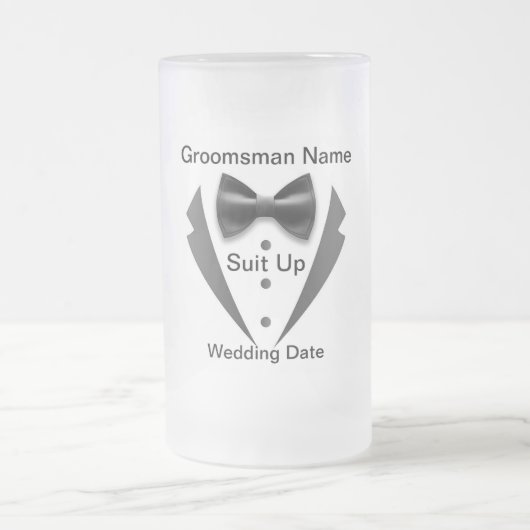 Opruimen Groomsman Frosted Glass Mok (Center)