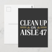 Opruimen van de Humor van Aisle 47 tegen Trump Briefkaart (Voorkant / Achterkant)
