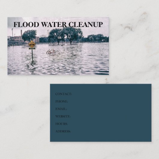 Opruimen van overstromingswater visitekaartje (Voorkant / Achterkant)