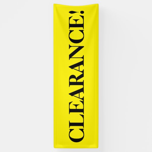 Opruiming eenvoudig zwart geel banner teken (Verticaal)