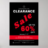 Opruiming Sale Winkel Zakelijke korting Zwart Poster (Voorkant)