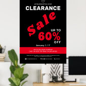 Opruiming Sale Winkel Zakelijke korting Zwart Poster (Thuiskantoor)
