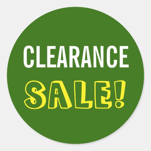 "OPRUIMING VERKOOP!" ronde sticker (Voorkant)