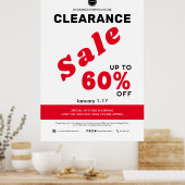 Opruiming Verkoop Winkel Zakelijk Korting Poster (Keuken)