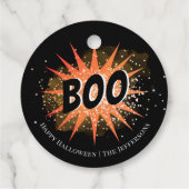 opschepperij | Zwart & Oranje Halloween Bedankjes Labels (Achterkant)