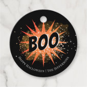 opschepperij | Zwart & Oranje Halloween Bedankjes Labels (Voorkant)