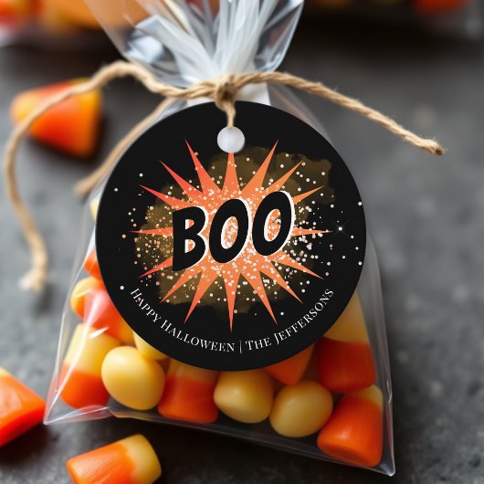 opschepperij | Zwart & Oranje Halloween Bedankjes Labels