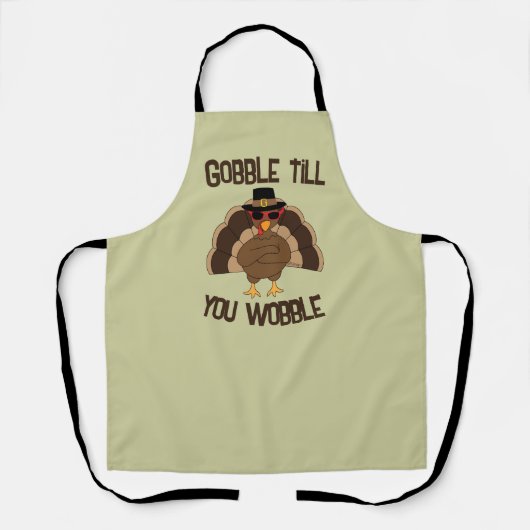 Opschrokken tot je koele kalkoen Thanksgiving wieb Schort (Voorkant)