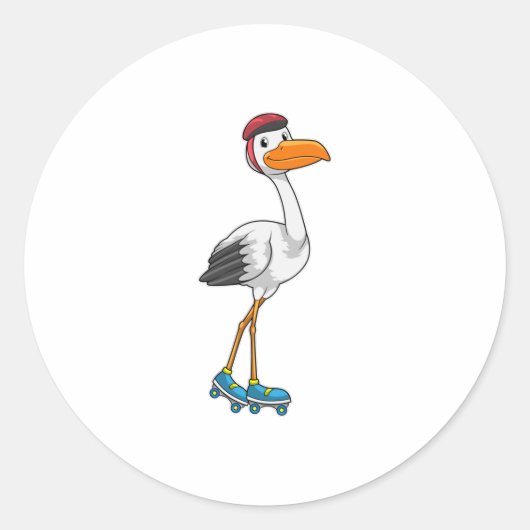 Opslaan als gealigneerd skater met Roller-schaatse Ronde Sticker (Voorkant)