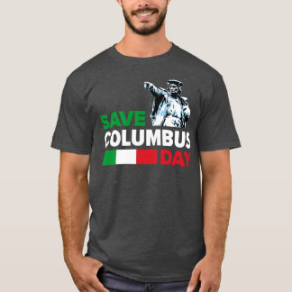 Opslaan Columbus Day Italiaanse Pride print T-shirt