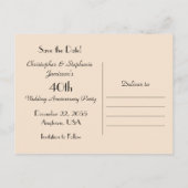 Opslaan Datum 40th Wedding Jubileum Aankondiging (Achterkant)