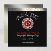 Opslaan Datum Las Vegas Art Deco | zilverzwart Save The Date (Voorkant / Achterkant)