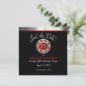 Opslaan Datum Las Vegas Art Deco | zilverzwart Save The Date (Staand voorkant)