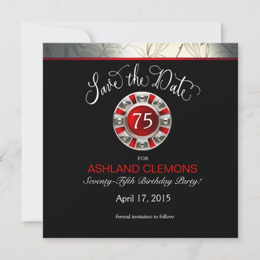 Opslaan Datum Las Vegas Art Deco | zilverzwart Save The Date (Voorkant)