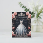 Opslaan Datum/ Reserveer Spaans Quinceañera Rosas Aankondigingskaart (Staand voorkant)