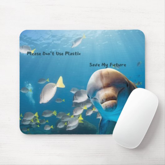Opslaan dolfijnen muis mat, milieu bericht muismat (Met muis)
