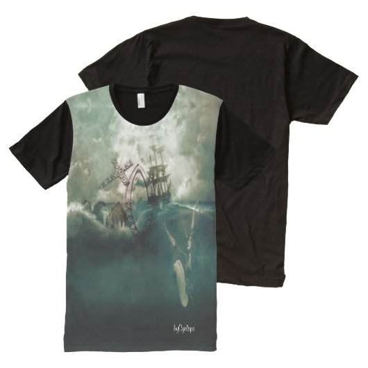 Opslaan door het Kruis All-Over-Print T-shirt (Voorkant en achterkant)