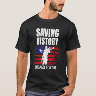 Opslaan Geschiedenis Amerikaanse vlag USA Metaal D T-shirt