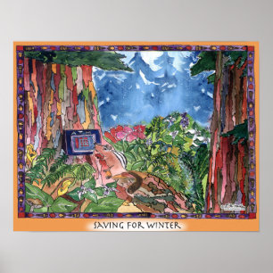 Opslaan in de winter poster