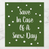 Opslaan in Hoesje van een sneeuwdagetiket Wijn Etiket (Enkel label)