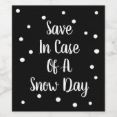 Opslaan in Hoesje van een sneeuwdagetiket Wijn Etiket (Enkel label)
