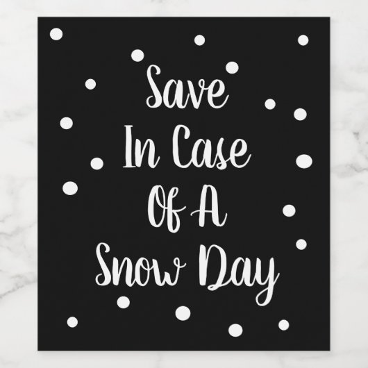 Opslaan in Hoesje van een sneeuwdagetiket Wijn Etiket (Enkel label)