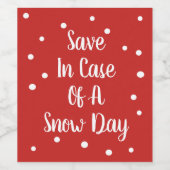 Opslaan in Hoesje van een sneeuwdagetiket Wijn Etiket (Enkel label)