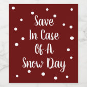 Opslaan in Hoesje van een sneeuwdagetiket Wijn Etiket (Enkel label)