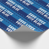 Opslaan levens stemmen Blauw Cadeaupapier (Hoek)