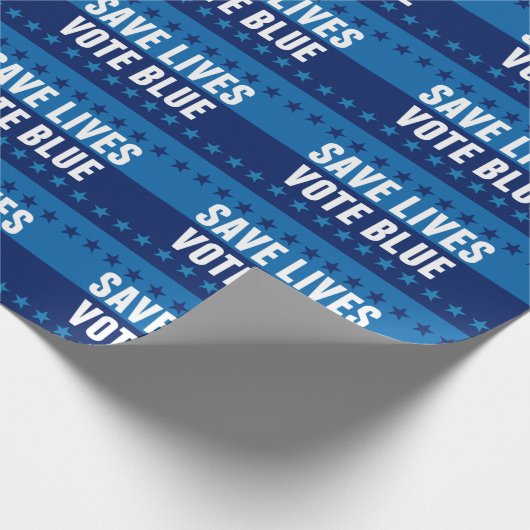 Opslaan levens stemmen Blauw Cadeaupapier (Hoek)